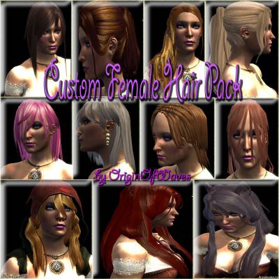 Причёски от OriginOfWaves \ Custom Female Hair Pack, скриншот 1