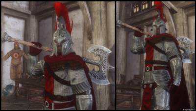 Красивая рыцарская блестящая броня для Skyrim, скриншот 2